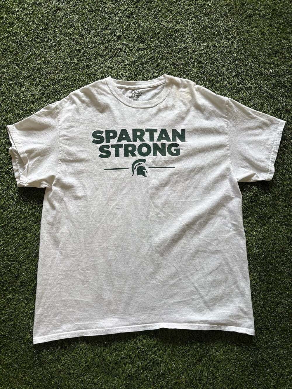 Blue 84 Michigan State Spartans Spartan Strong White T-Shirt XL